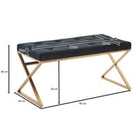 Sitzbank FineBuy Polsterbank Schwarz 90 cm Bettbank Chesterfield Flurbank Samt – Ansicht 3