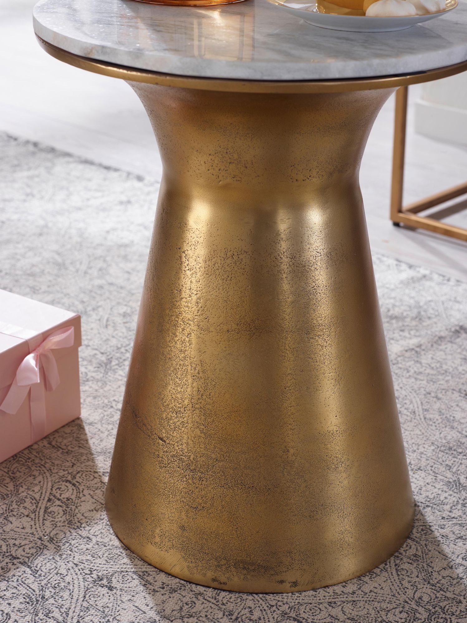 Beistelltisch FineBuy Echter Marmor Sofatisch Ø 35 cm Tisch Wohnzimmertisch Rund – Ansicht 5