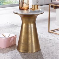 Beistelltisch FineBuy Echter Marmor Sofatisch Ø 35 cm Tisch Wohnzimmertisch Rund – Ansicht 1