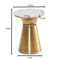 Beistelltisch FineBuy Echter Marmor Sofatisch Ø 35 cm Tisch Wohnzimmertisch Rund – Ansicht 3