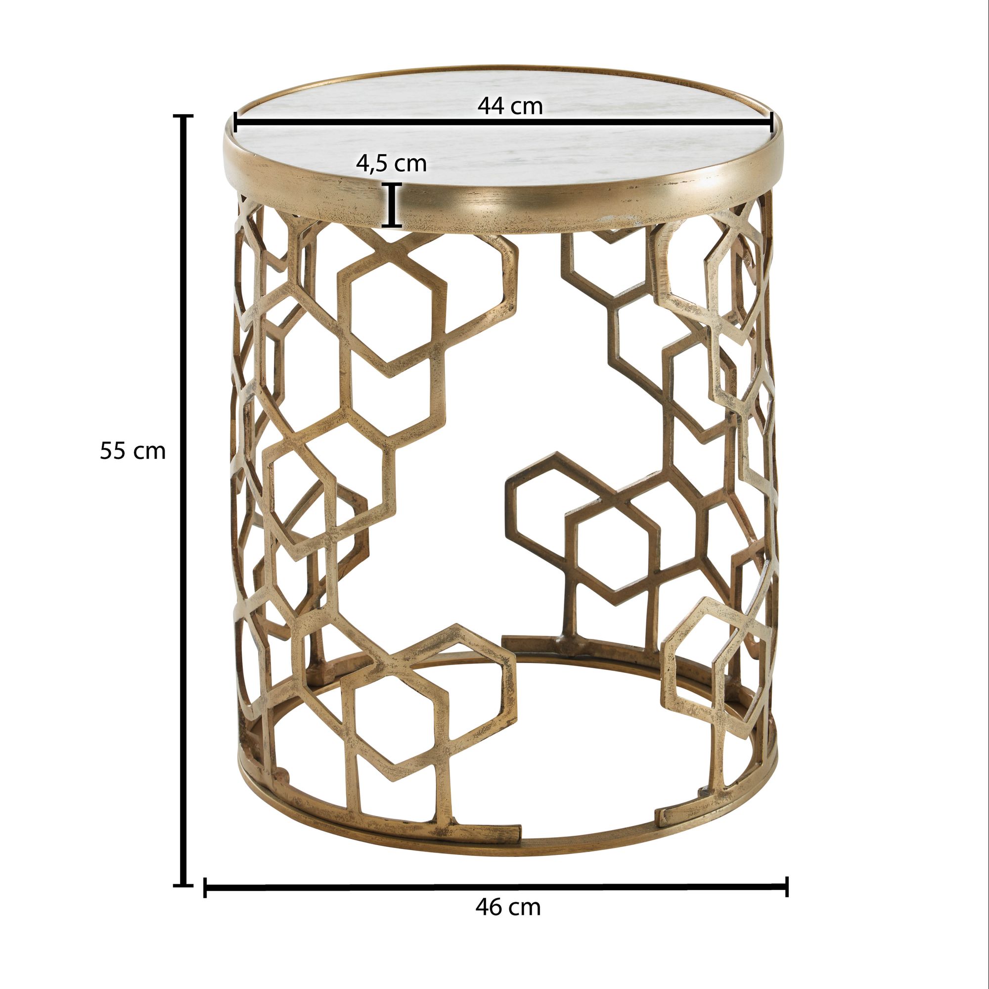Beistelltisch FineBuy Sofatisch Echter Marmor Ø 44cm Tisch Wohnzimmertisch Rund – Ansicht 3