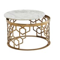 Couchtisch FineBuy Sofatisch Echter Marmor Ø 60 cm Tisch Wohnzimmertisch Rund – Ansicht 6