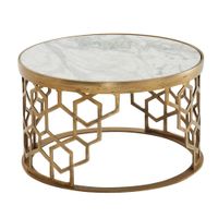 Couchtisch FineBuy Sofatisch Echter Marmor Ø 60 cm Tisch Wohnzimmertisch Rund – Ansicht 7