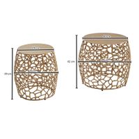 Beistelltisch FineBuy Wohnzimmertisch 2er Set Metall Satztisch Tisch Rund Alu – Ansicht 3