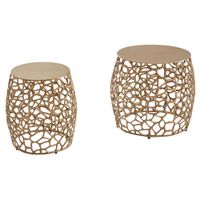 Beistelltisch FineBuy Wohnzimmertisch 2er Set Metall Satztisch Tisch Rund Alu – Ansicht 6