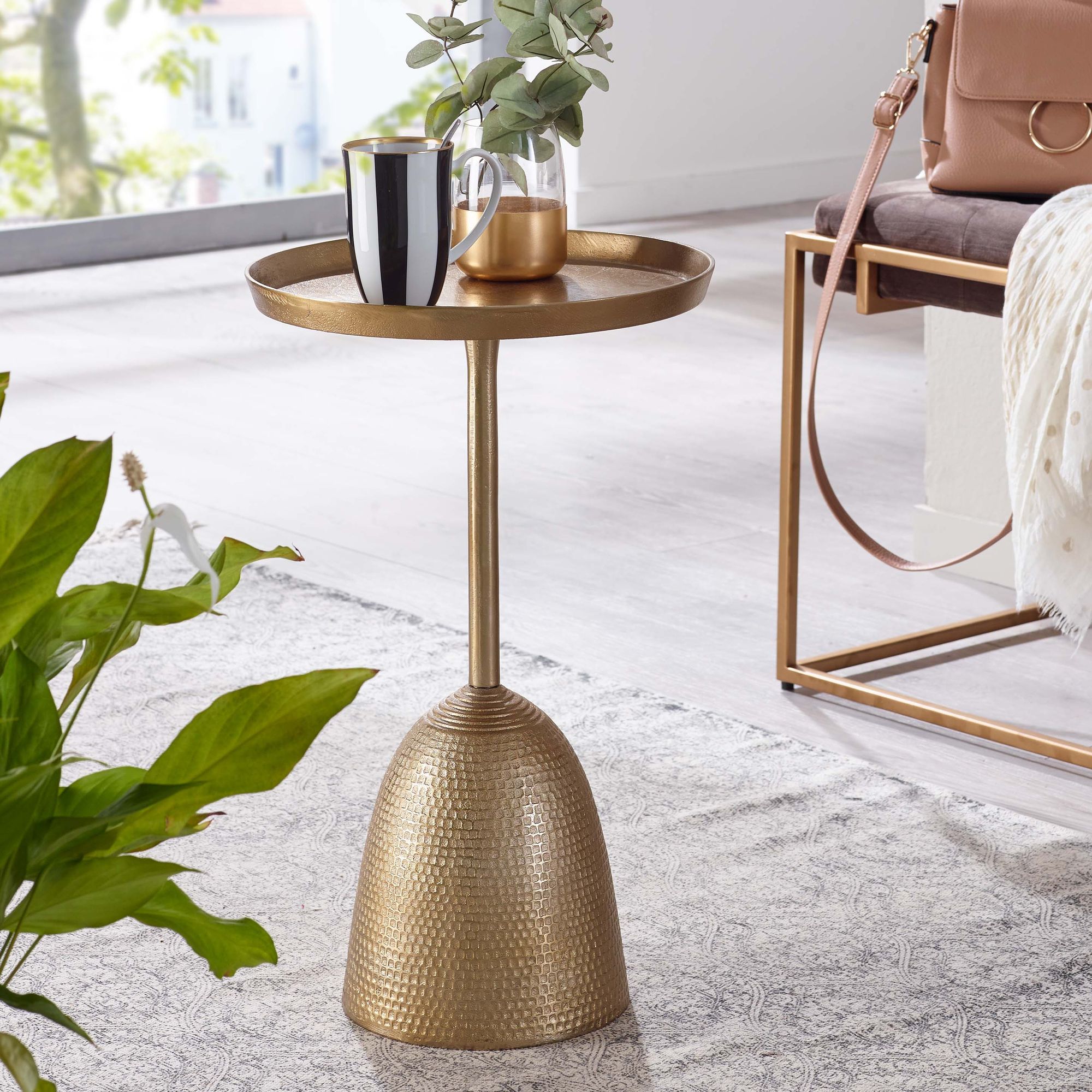 FineBuy Orientalischer Beistelltisch rund Ø 33cm Metall gold - kleiner Design Wohnzimmertisch Aluminium - Alu Couchtisch - Sofatisch - Anstelltisch | Farbe: Gold FineBuy Orientalischer Beistelltisch rund Ø 33cm Metall gold - kleiner Design Wohnzimmertisch Aluminium - Alu Couchtisch - Sofatisch - Anstelltisch | Farbe: Gold