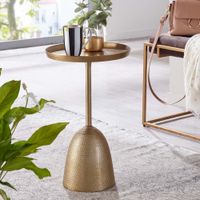 Beistelltisch FineBuy Sofatisch Metall Ø 33 cm Tisch Wohnzimmertisch Rund Gold – Ansicht 1