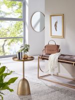Beistelltisch FineBuy Sofatisch Metall Ø 33 cm Tisch Wohnzimmertisch Rund Gold – Ansicht 2