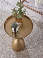 Beistelltisch FineBuy Sofatisch Metall Ø 33 cm Tisch Wohnzimmertisch Rund Gold – Ansicht 4