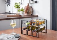 Weinregal 6 Flaschen Weinflaschenhalter Metall Schwarz Weinhalter Weinständer – Ansicht 2