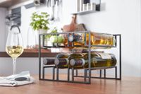 Weinregal 6 Flaschen Weinflaschenhalter Metall Schwarz Weinhalter Weinständer – Ansicht 4