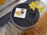 FineBuy Couchtisch Glas Metall Sofatisch Ø60cm Tisch Wohnzimmertisch Rund Modern – Ansicht 4