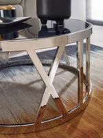 FineBuy Couchtisch Glas Metall Sofatisch Ø60cm Tisch Wohnzimmertisch Rund Modern – Ansicht 5