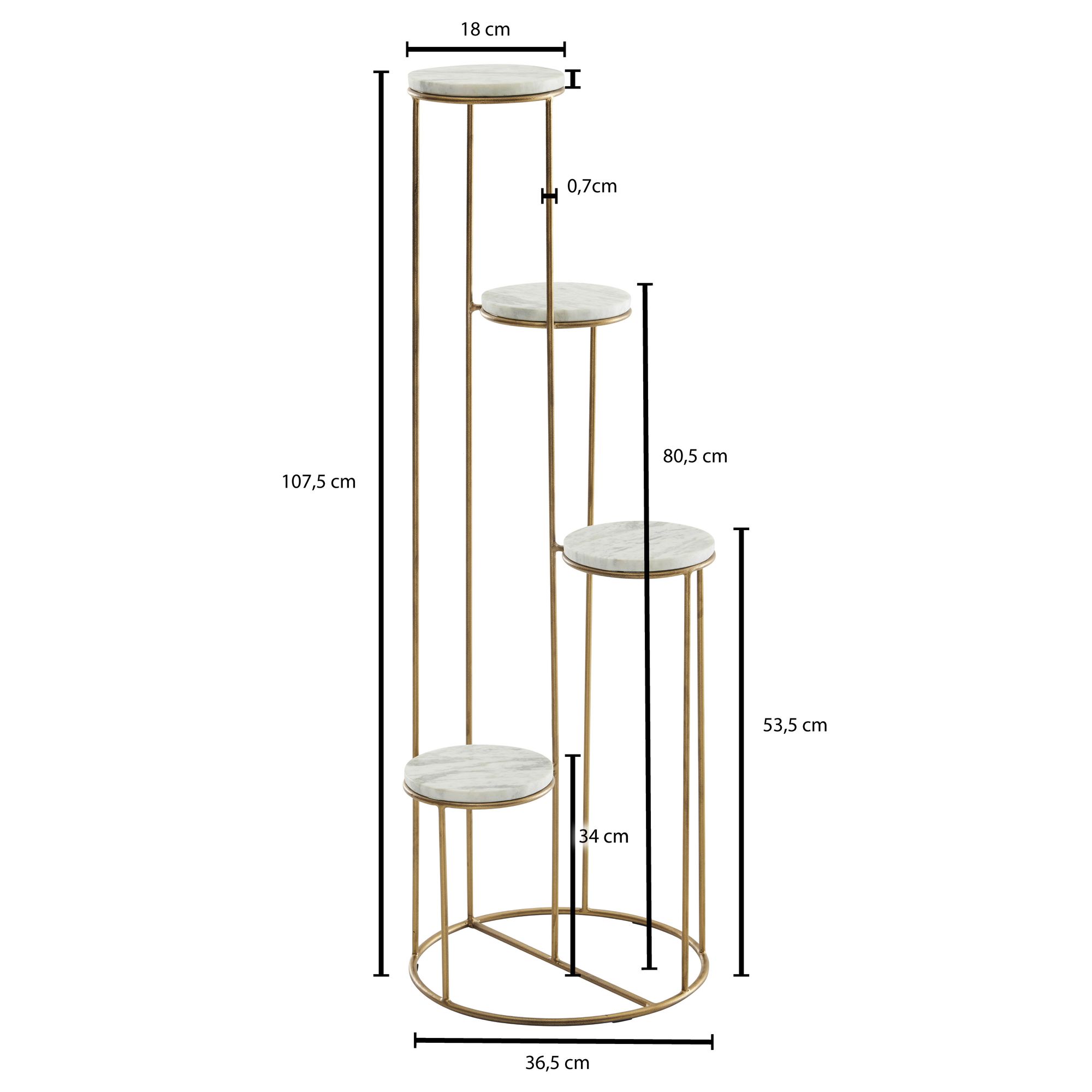 Blumenständer FineBuy Blumensäule 36,5x107,5x36,5 cm Marmor Weiß Pflanzenständer – Ansicht 3