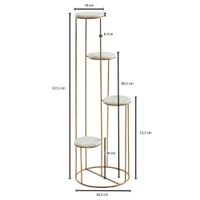 Blumenständer FineBuy Blumensäule 36,5x107,5x36,5 cm Marmor Weiß Pflanzenständer – Ansicht 3