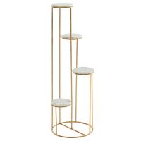 Blumenständer FineBuy Blumensäule 36,5x107,5x36,5 cm Marmor Weiß Pflanzenständer – Ansicht 7
