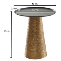 Beistelltisch FineBuy Sofatisch Metall Ø 40 cm Tisch Wohnzimmertisch Rund Gold – Ansicht 3