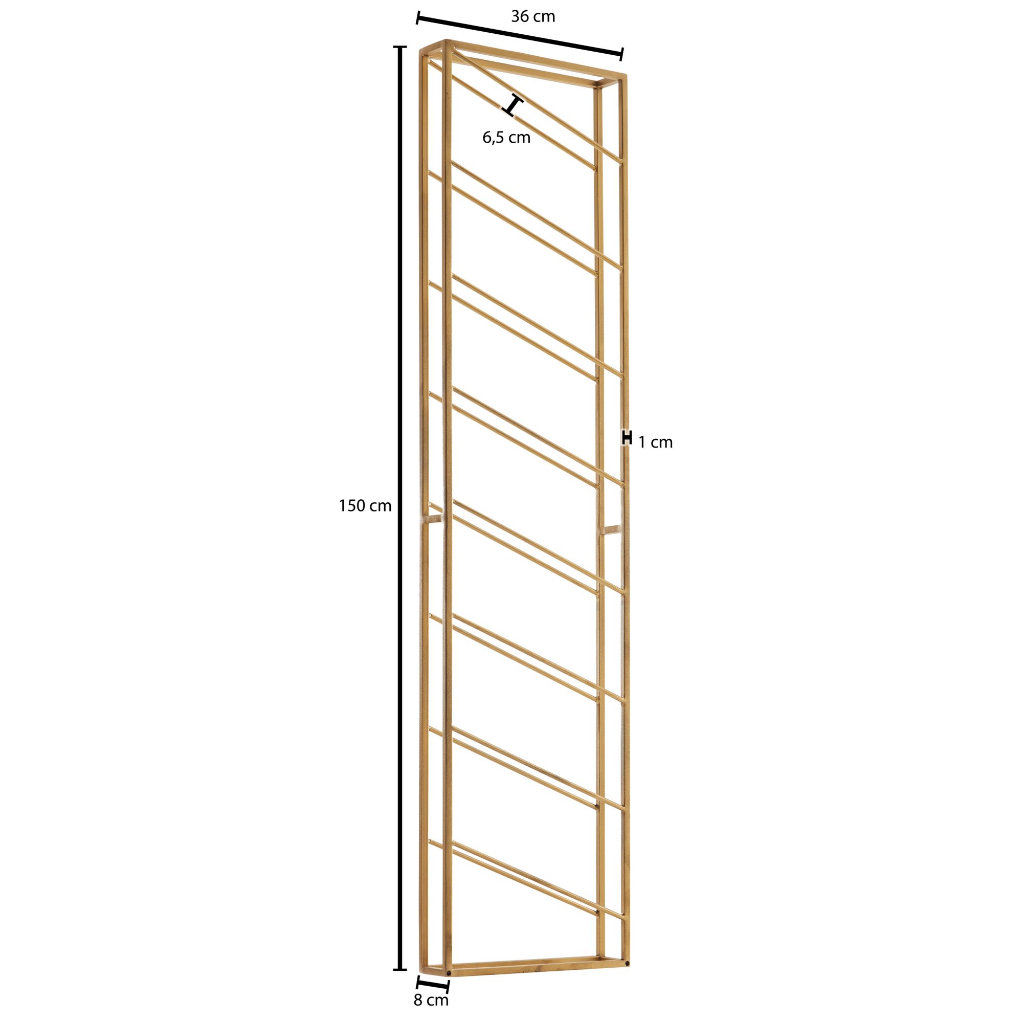 Weinregal FineBuy Flaschenregal Wand 36x150x8 cm Metall Regal Wein Groß Hängend – Ansicht 3