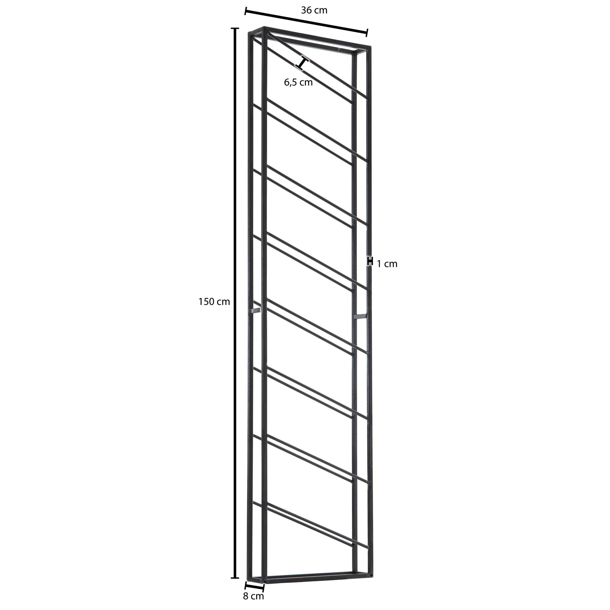 Weinregal FineBuy Flaschenregal Wand 36x150x8 cm Metall Regal Wein Groß Hängend – Ansicht 3