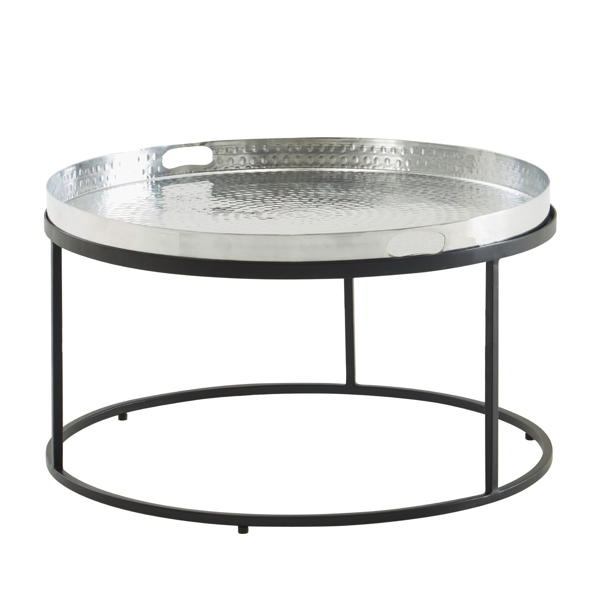 Couchtisch FineBuy Sofatisch Metall Hammerschlag Ø 62 cm Wohnzimmertisch Tisch – Ansicht 6