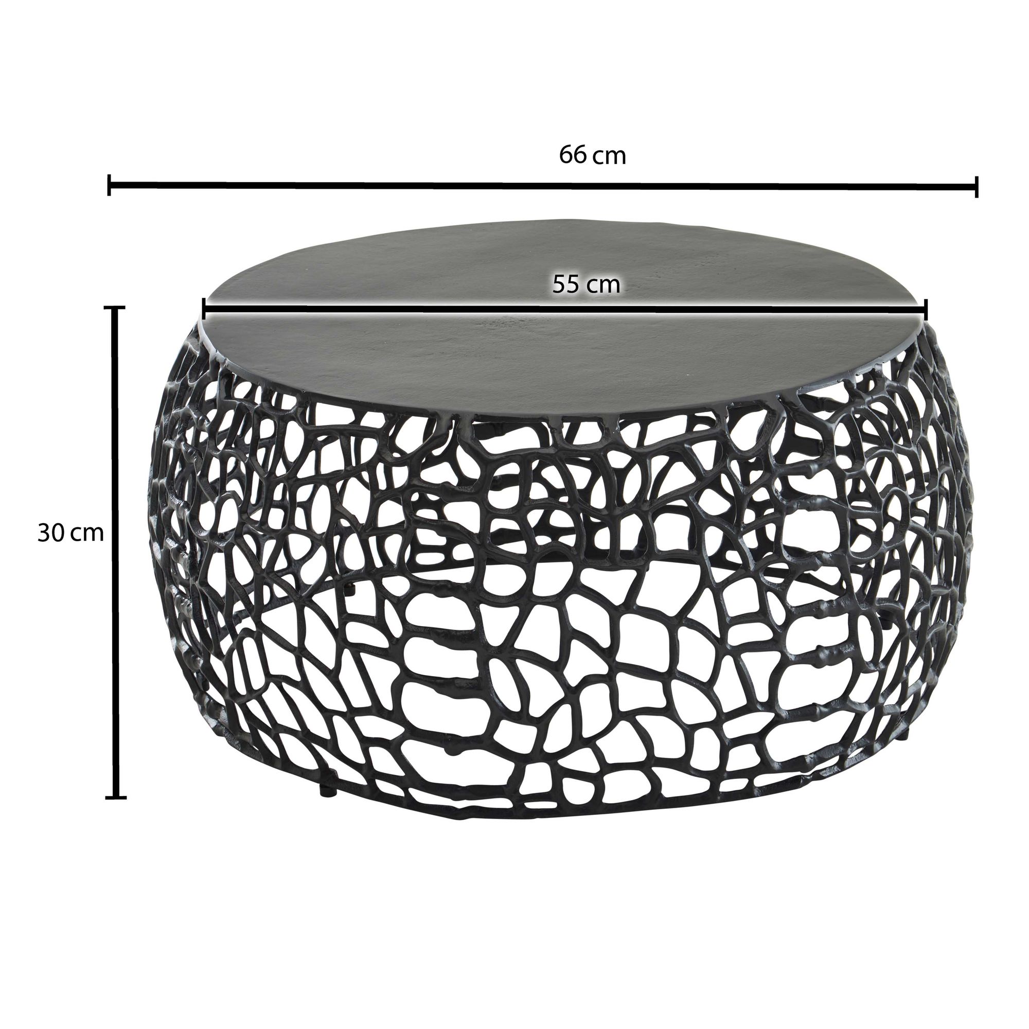 Couchtisch FineBuy Metall Sofatisch Ø 66 cm Tisch Wohnzimmertisch Rund Aluminium – Ansicht 3