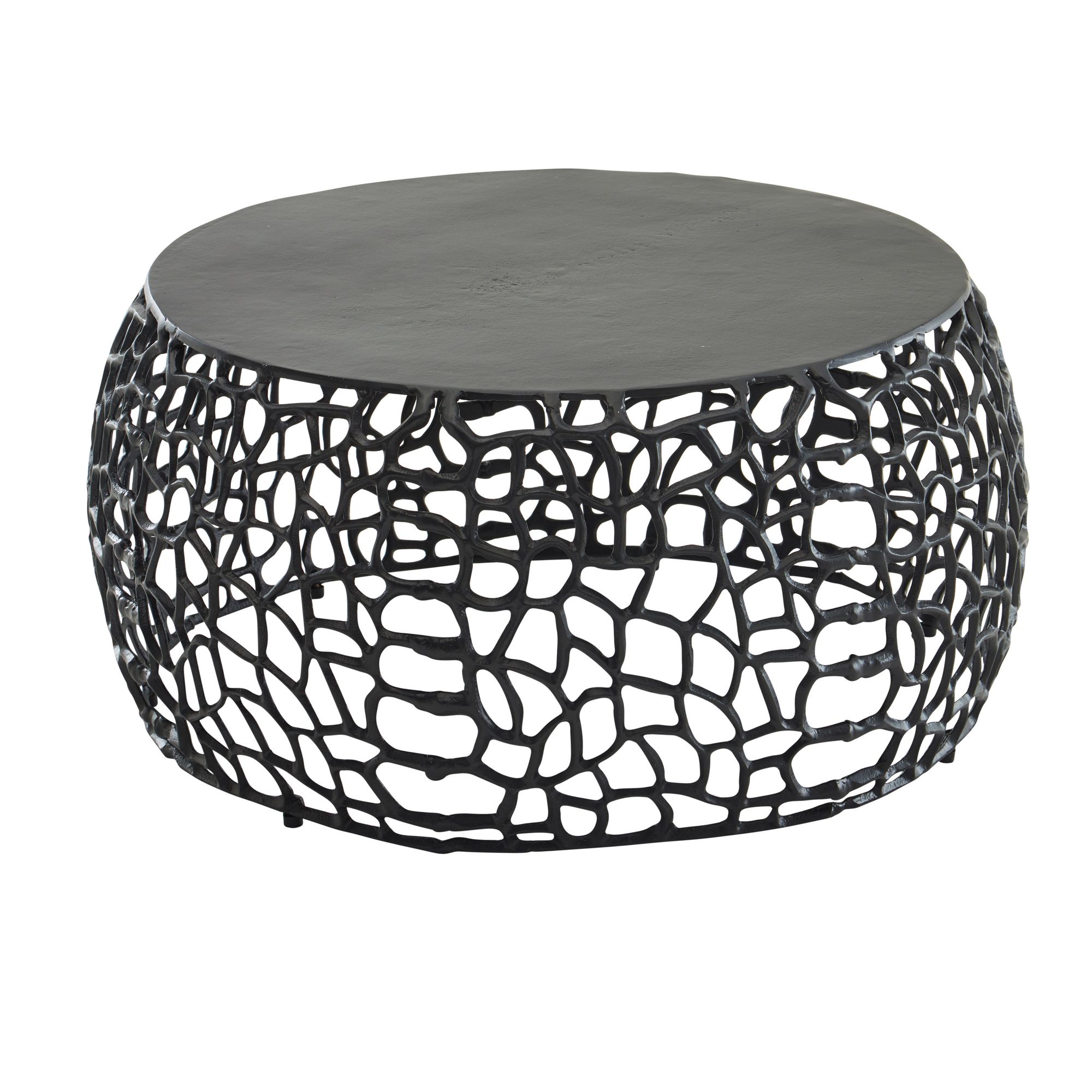 Couchtisch FineBuy Metall Sofatisch Ø 66 cm Tisch Wohnzimmertisch Rund Aluminium – Ansicht 6