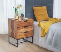 Nachttisch FineBuy Nachtkommode Boxspringbett Massivholz 50x40x65 cm Schubladen – Ansicht 4