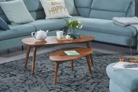 Couchtisch FineBuy Wohnzimmertisch 2er Set Nierenform Holz Beistelltisch Tisch – Ansicht 2