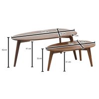 Couchtisch FineBuy Wohnzimmertisch 2er Set Nierenform Holz Beistelltisch Tisch – Ansicht 3