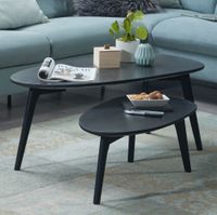 Couchtisch FineBuy Wohnzimmertisch 2er Set Nierenform Holz Beistelltisch Tisch – Ansicht 1
