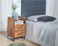 Nachttisch FineBuy Nachtkommode Boxspringbett Massivholz 40x35x66 cm Schubladen – Ansicht 2