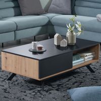 Couchtisch FineBuy Sofatisch 110x60x38 cm MDF Eiche Wohnzimmertisch Schublade – Ansicht 1