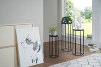 Satztisch FineBuy Massivholz Blumentisch 3er Set Säulentisch Dekosäule Eckig – Ansicht 2