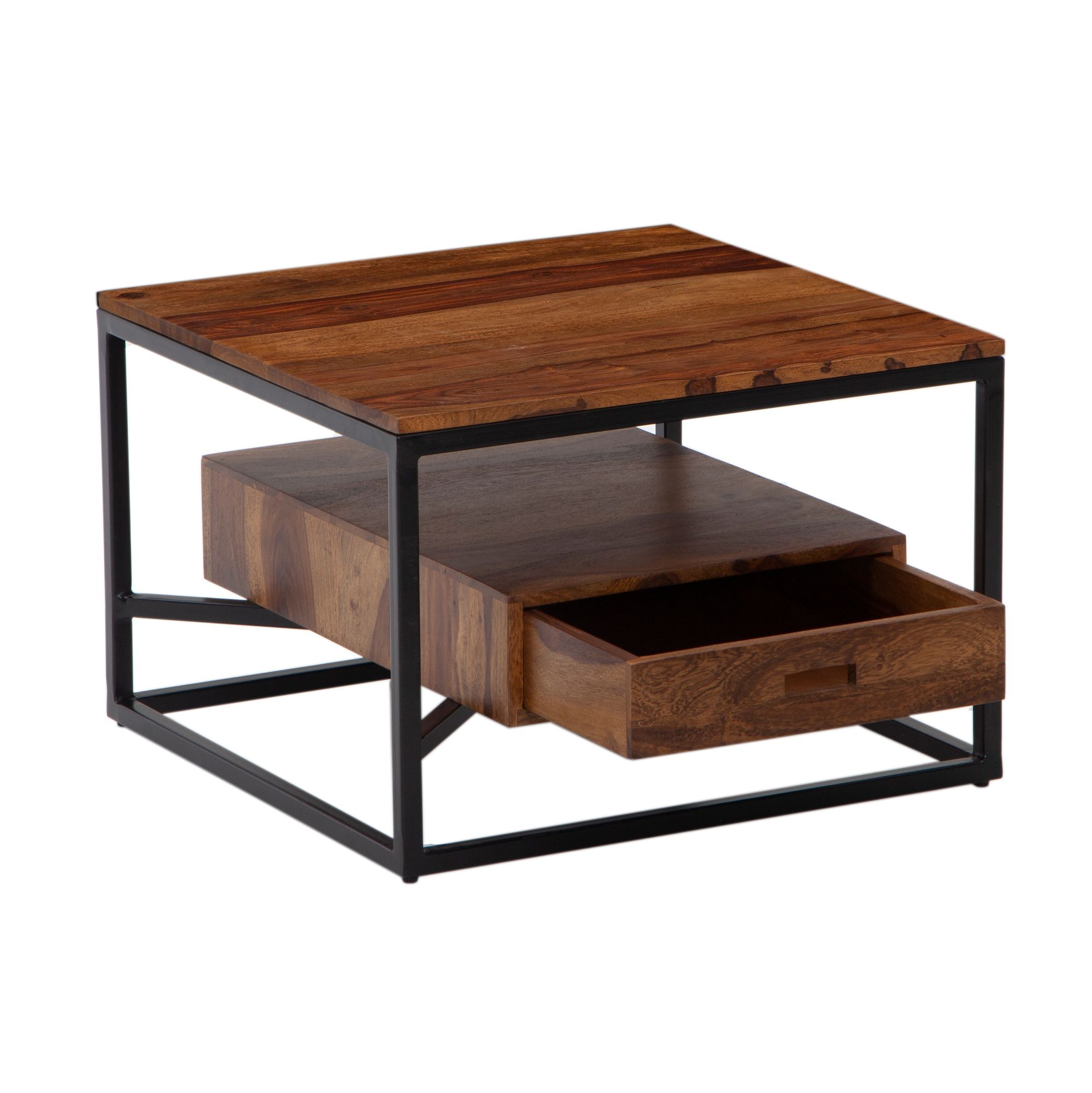 Couchtisch FineBuy Sofatisch Massivholz 60x60x40 cm Wohnzimmertisch Schublade – Ansicht 6