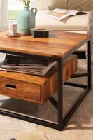 Couchtisch FineBuy Sofatisch Massivholz 60x60x40 cm Wohnzimmertisch Schublade – Ansicht 4