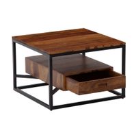 Couchtisch FineBuy Sofatisch Massivholz 60x60x40 cm Wohnzimmertisch Schublade – Ansicht 6