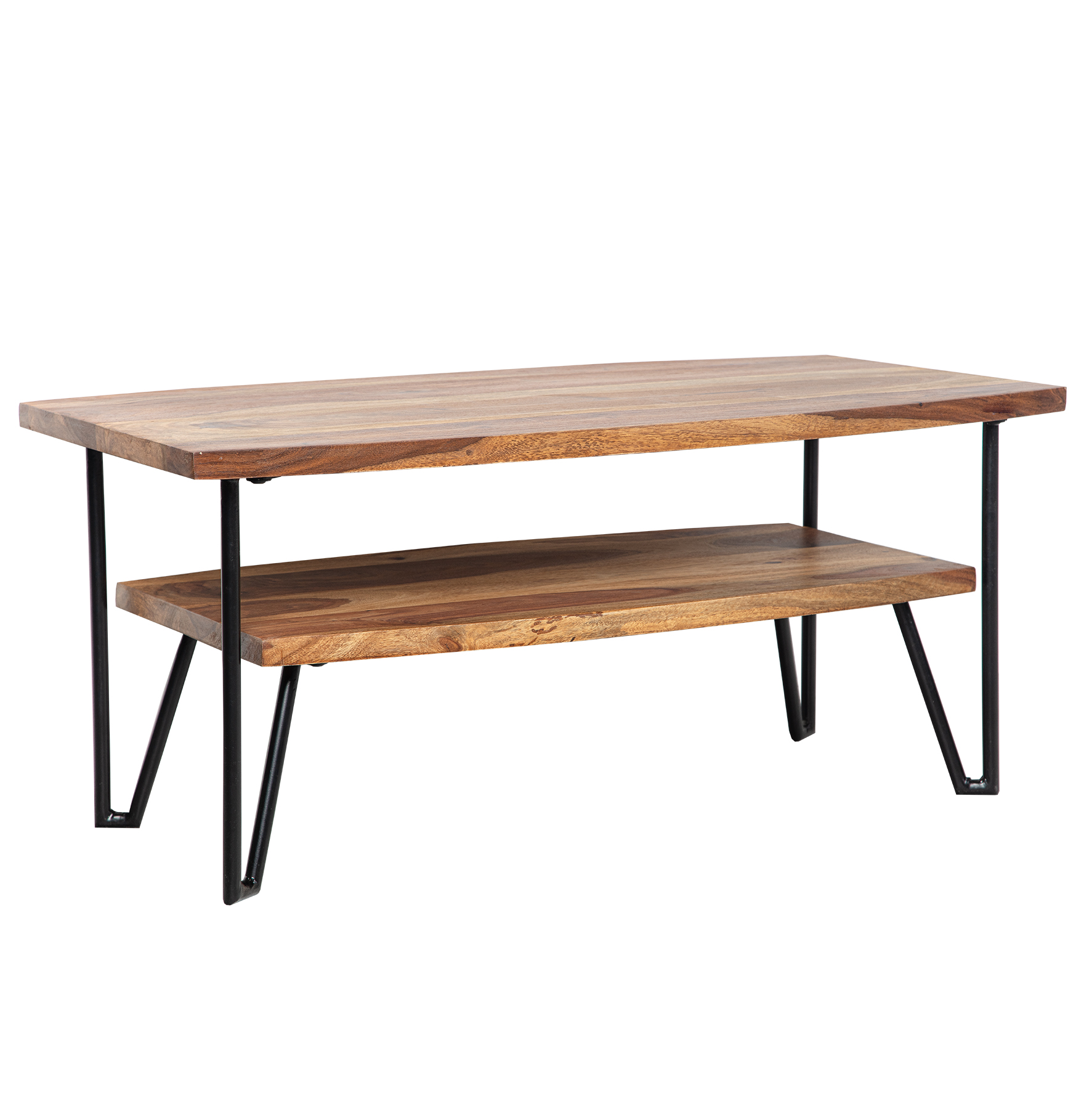 Couchtisch FineBuy Sofatisch 90x50x40 cm Sheesham Massivholz Tisch mit Stauraum – Ansicht 6