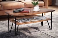 Couchtisch FineBuy Sofatisch 90x50x40 cm Sheesham Massivholz Tisch mit Stauraum – Ansicht 2