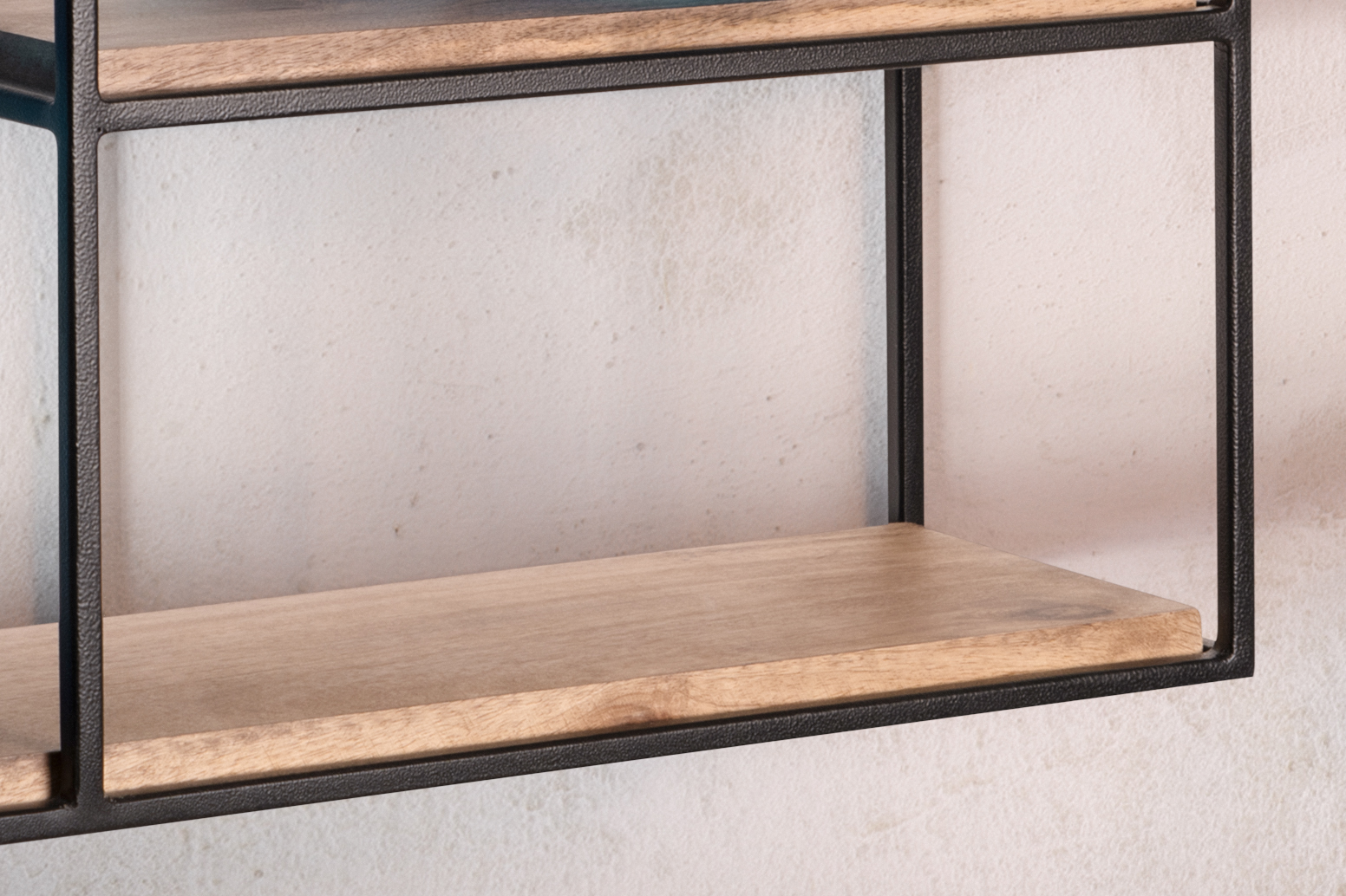 Wandregal FineBuy Hängeregal Holz Metall 60x40x18 cm Regal Rechteckig Massiv – Ansicht 4