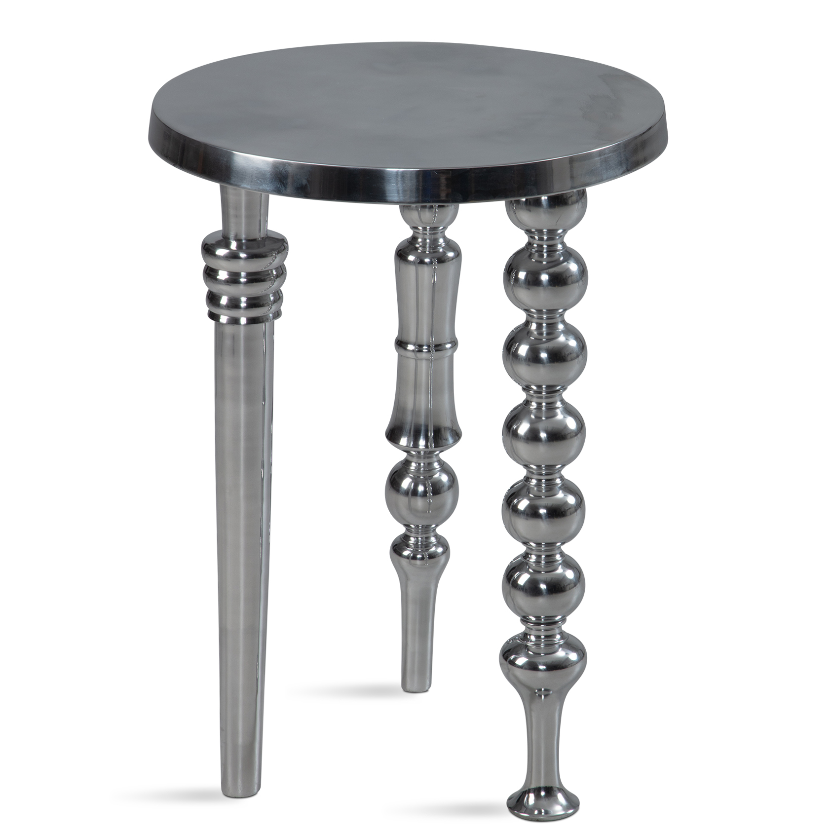 Beistelltisch FineBuy Sofatisch Metall Silber 44x44x63 cm Wohnzimmertisch Rund – Ansicht 6