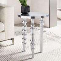 Beistelltisch FineBuy Sofatisch Metall Silber 44x44x63 cm Wohnzimmertisch Rund – Ansicht 1