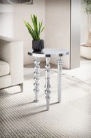 Beistelltisch FineBuy Sofatisch Metall Silber 44x44x63 cm Wohnzimmertisch Rund – Ansicht 2
