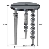 Beistelltisch FineBuy Sofatisch Metall Silber 44x44x63 cm Wohnzimmertisch Rund – Ansicht 3
