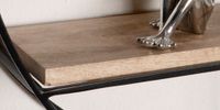 Wandregal FineBuy Hängeregal Holz Metall 70x70x18cm Hängeregal Regal Rund Massiv – Ansicht 4