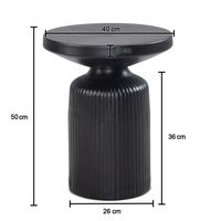 Beistelltisch FineBuy Sofatisch Metall Schwarz 40x40x50 cm Wohnzimmertisch Rund – Ansicht 3