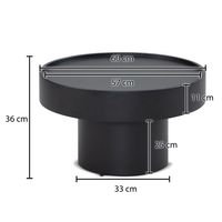 Couchtisch rund 60cm Metall schwarz Wohnzimmertisch Alu Sofatisch Beistelltisch – Ansicht 3
