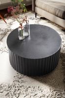 Couchtisch rund 70cm Metall Schwarz Handgefertigt Alu Wohnzimmertisch Sofatisch – Ansicht 4