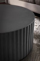 Couchtisch rund 70cm Metall Schwarz Handgefertigt Alu Wohnzimmertisch Sofatisch – Ansicht 5