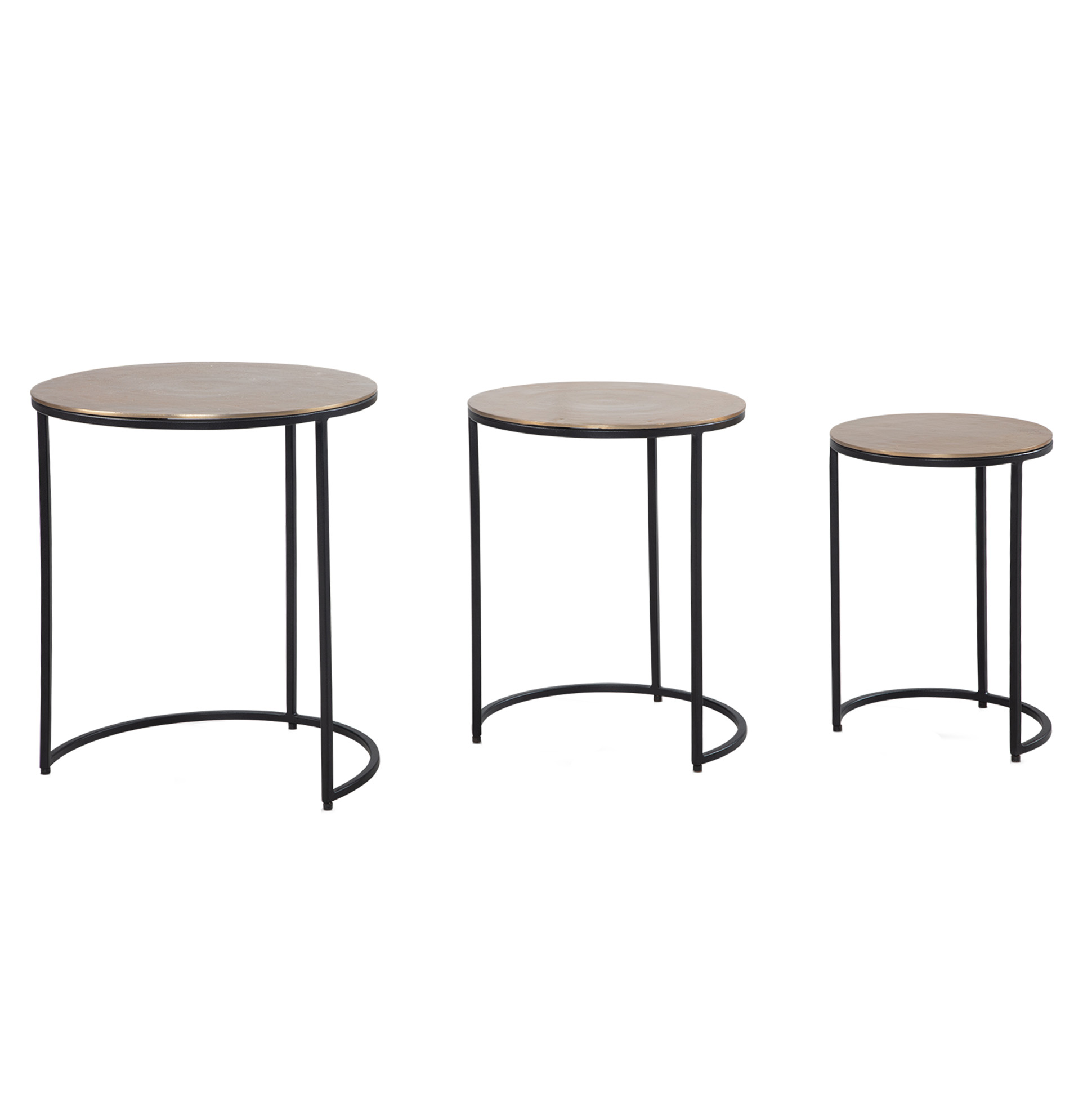 Beistelltisch 3er Set Rund Metall Satztisch Couchtisch Dekotisch 3-teilig gold – Ansicht 6