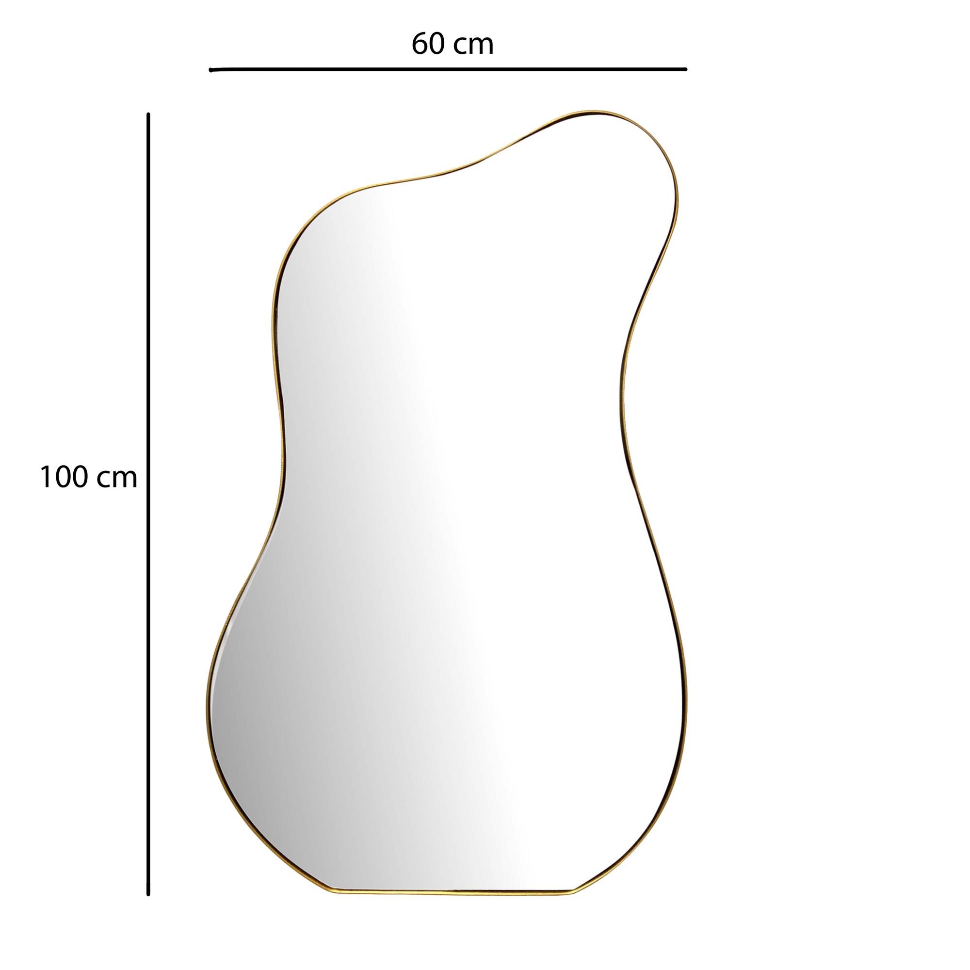 WOHNLING Wandspiegel Flurspiegel Asymmetrisch 100 cm Spiegel Flur Hängespiegel – Ansicht 3